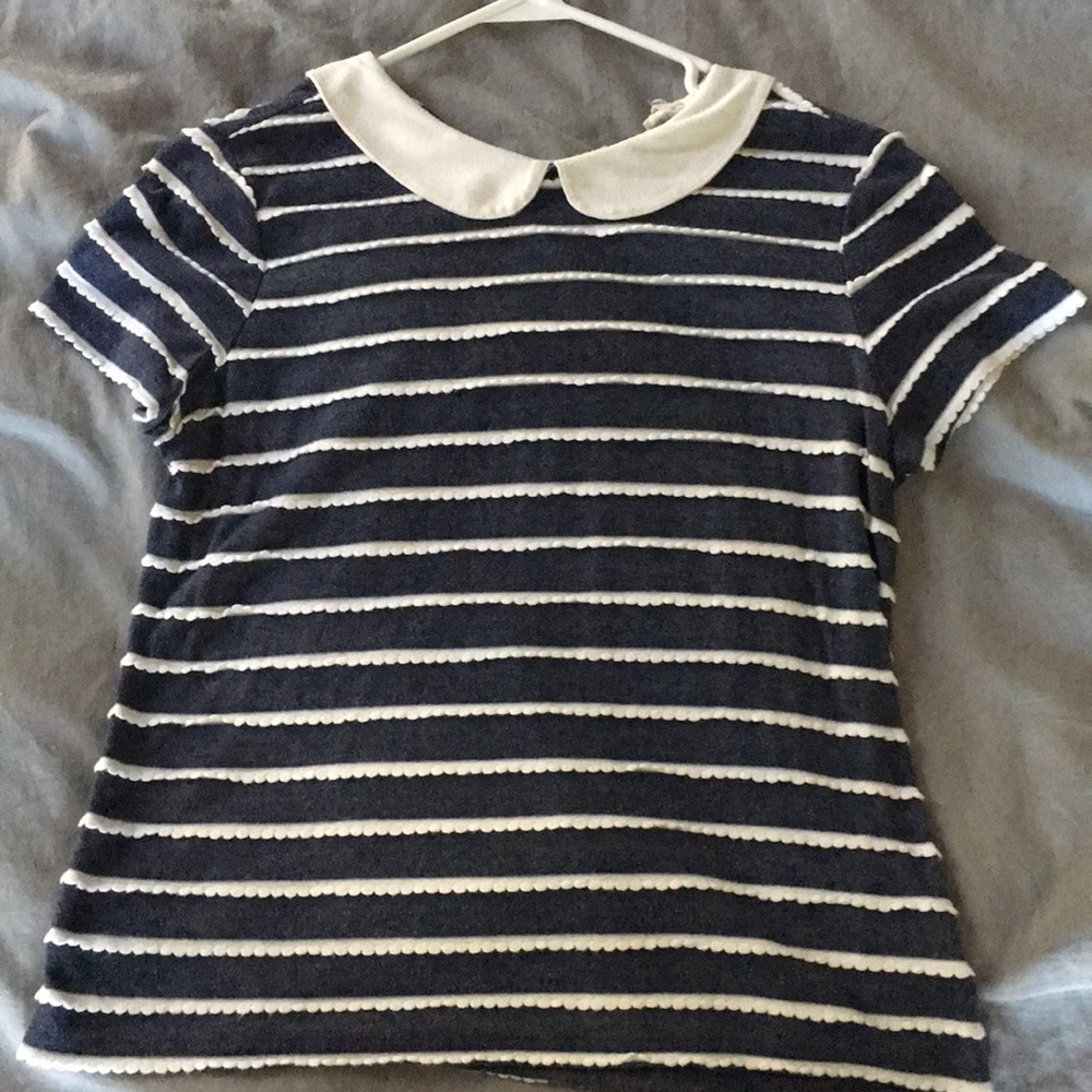 Striped shirt with Peter Pan collar